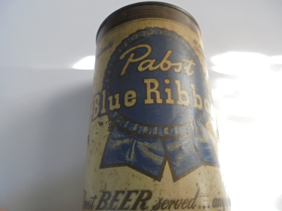 OLD METAL BEER CAN ADVERTISING COIN BANK FEATURING 'PABST BLUE RIBBON BEER'