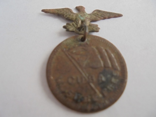 OLD & RARE "CUBA PIN"...."REMEMBER THE MAINE" WITH LITTLE EAGLE-NO PIN ON BACK