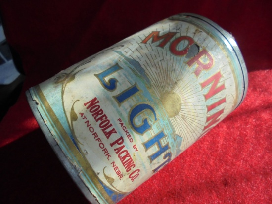 THIS IS A RARE FIND; NORFOLK PACKING CO. "MORNING LIGHT" SWEET CORN CAN--NORFOLK NEBRASKA