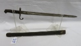 Pre WWI Brescia Long Bayonet with Leather Sheath