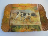 OLD TIN TIP TRAY WITH 