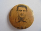 1890'S MIKE SMITH  PITTSBURG BASEBALL 'CAMEO PEPSIN GUM' CELLULOID PIN BACK BUTTON -QUITE RARE