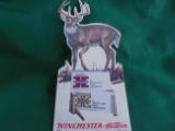 OLDER CARDBOARD WINCHESTER-WESTERN CARTRIDGE STORE SIGN WITH DEER-10 INCHES TALL