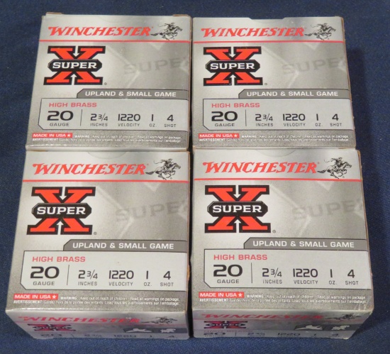 (4) Winchester Super X 20ga High Brass 4 Shot 2.75"