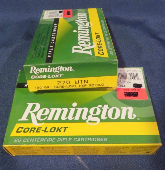 (2) Remington .270 Win 130gr Core Lokt PSP