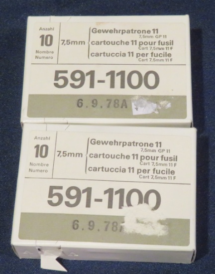 (2) Boxes of 7.5x55mm Swiss