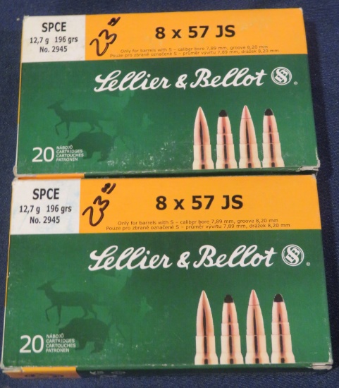 (2)Sellier & Bellot 8x57mm 196gr SP