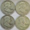 (4) FRANKLIN HALF DOLLARS - ALL DENVER MINTED