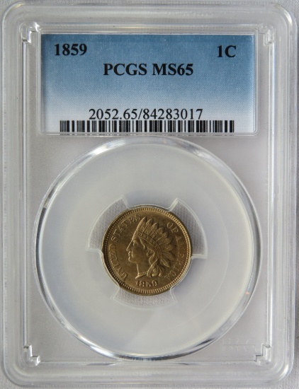 1859 INDIAN HEAD CENT - PCGS MS65