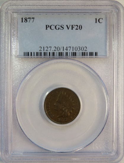 1877 INDIAN HEAD CENT - PCGS VF20