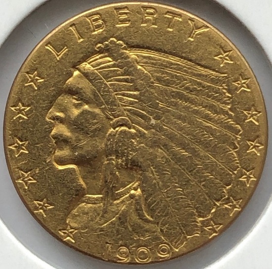1909 $2.5 INDIAN HEAD QUARTER EAGLE