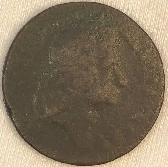 1723 WOOD'S HIBERNIA HALF CENT - COLONIAL COPPER COIN