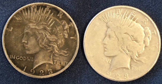 1923-D & 1923-S PEACE SILVER DOLLARS