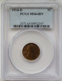 1914-D LINCOLN WHEAT CENT - MS64BN BY PCGS