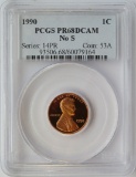 1990 NO S LINCOLN CENT - PCGS PR68RD DCAM