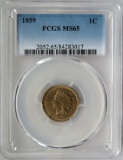 1859 INDIAN HEAD CENT - PCGS MS65