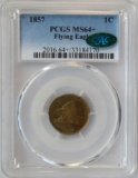 1857 FLYING EAGLE CENT - PCGS MS64+ CAC