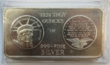 SOUTHEAST REFINING - TEN TROY OUNCES OF .999+ FINE SILVER