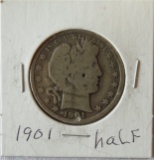 1901 UNITED STATES BARBER HALF DOLLAR