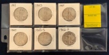 (6) UNITED STATES WALKING LIBERTY HALF DOLLARS