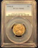 1950-D JEFFERSON NICKEL - PCGS MS66