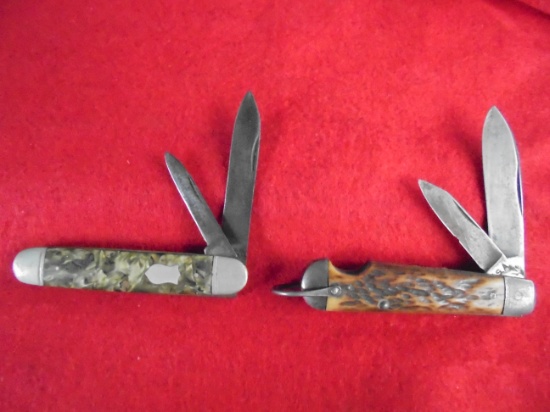 TWO OLD IMPERIAL POCKET KNIVES WITH TWO BLADES-FAIR ONLY