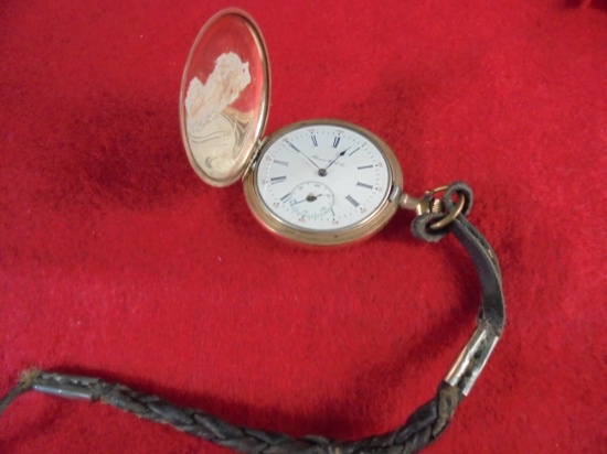 OLD ILLINOIS POCKET WATCH W/ 17 JEWEL MOVEMENT-HUNTER CASE-NO CRYSTAL-RUNS