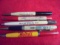 GROUP OF (5) OLD ADVERTISING MECHANICAL PENCILS-UNITED LUB.,ETC