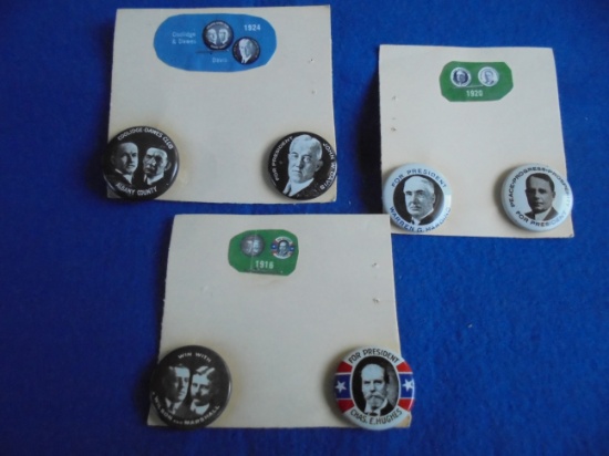 6 OLDER POLITICAL BUTTONS FROM A PROMOTION FROM KLEENIX