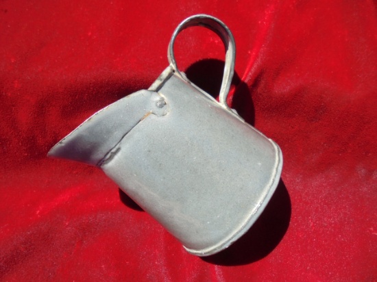 OLD THREE INCH TALL ENAMEL GREY PITCHER-QUITE NICE