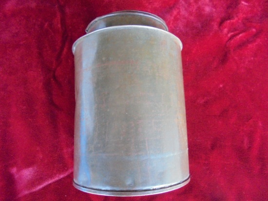ANTIQUE TINWARE CONTAINER OR JAR WITH HINGED LID-ODD