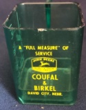 COUFAL & BIRKEL - DAVID CITY, NEBR. - JOHN DEERE ADVERTISING - COFFEE MEASURING CUP