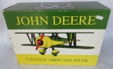 JOHN DEERE VINTAGE AIRPLANE BANK -- NIB