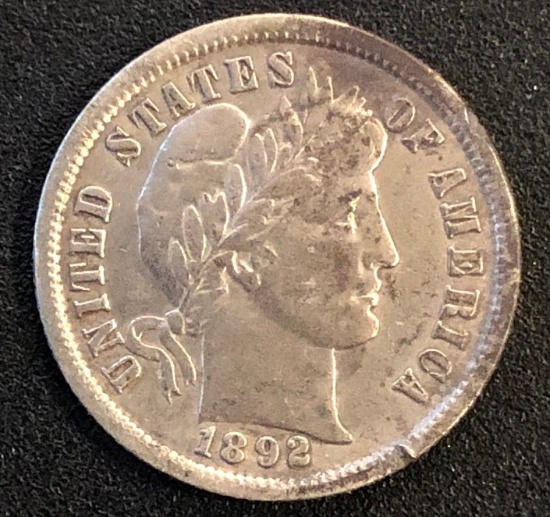 1892 Barber Dime - First Year of the Barber Dimes
