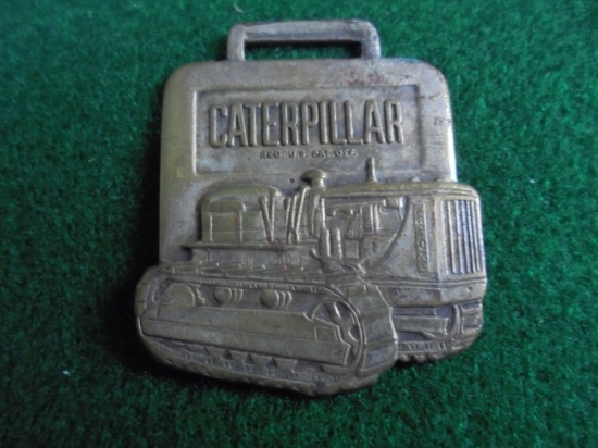 OLD ADVERTISING "CATERPILLAR TRACTOR" WATCH FOB-OLD AND NICE DETAIL