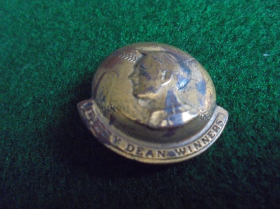 OLD STAMPED BRASS "DIZZY DEAN" BASEBALL PIN BACK BUTTON