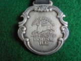 OLD JOHN DEERE ADVERTISING WATCH FOB WITH LEATHER