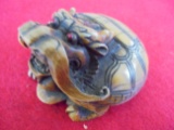 ANTIQUE CARVED DRAGON TURTLE -LOOKS LIKE BONE OR HORN