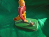 EARLY CAST IRON & METAL TOY FOOTBALL PLAYER WITH KICKING ACTION-WORKS-LOOKS ORIGINAL