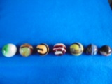 (7) OLD MARBLES DIFFERENT COLORS