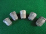 FIVE VINTAGE STERLING MARKED THIMBLES-SOME QUITE FANCY