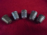 (5) OLD & ORNATE SEWING THIMBLES