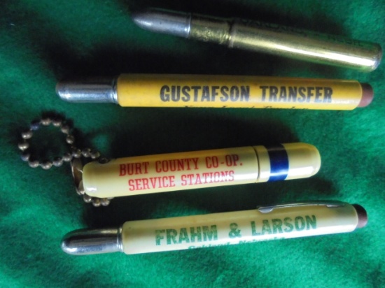 (4) OLD ADVERTISING BULLET PENCILS