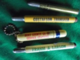 (4) OLD ADVERTISING BULLET PENCILS
