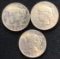 THREE US PEACE DOLLARS -- 1922, 1923, & 1923-S