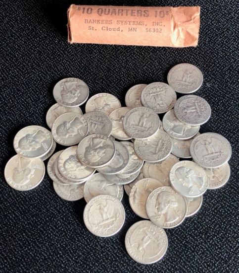 ROLL OF (40) WASHINGTON SILVER QUARTERS