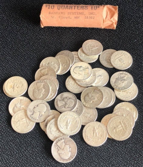 ROLL OF (40) WASHINGTON SILVER QUARTERS