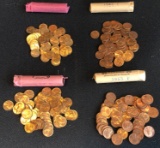 (4) ROLLS OF UNCIRCULATED LINCOLN WHEAT CENTS --- 1944-D & 1955