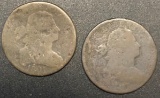 TWO UNITED STATES DRAPED BUST LARGE CENTS -- 1801 AND WORN DATE