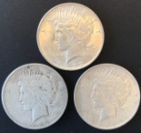 THREE US PEACE DOLLARS -- 1922 & 1922-D